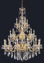 Elegant 2016G36G/RC - St. Francis 24 Light Gold Chandelier Clear Royal Cut Crystal