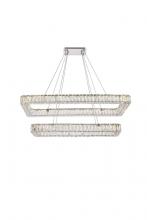  3504G42L2C - Monroe 42 Inch LED Double Rectangle Pendant in Chrome