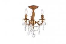 Elegant 9203F13FG/RC - Rosalia 3 Light French Gold Flush Mount Clear Royal Cut Crystal