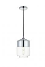 Elegant LD2241C - Ashwell 1 Light Chrome Pendant with Clear Glass