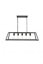 Elegant LD4061D38BK - Resolute 5 light black Pendant