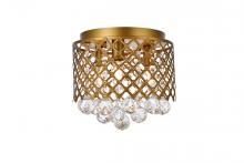 Elegant LD5010F10BR - Tully 3 Lights Brass Flush Mount