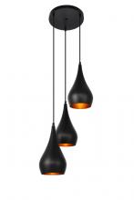 Elegant LDPD2000 - Nora Collection Pendant D14.5in H11.5in Lt:3 Black Finish