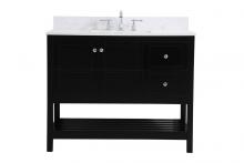 Elegant VF16442BK-BS - 42 Inch Single Bathroom Vanity in Black with Backsplash