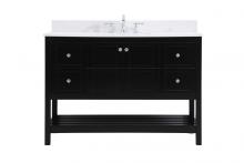 Elegant VF16448BK-BS - 48 Inch Single Bathroom Vanity in Black with Backsplash