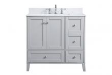 Elegant VF18036GR-BS - 36 Inch Single Bathroom Vanity in Grey with Backsplash