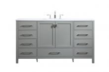 Elegant VF18860GR - 60 Inch Single Bathroom Vanity in Grey