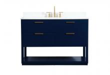 Elegant VF19248BL-BS - 48 Inch Single Bathroom Vanity in Blue with Backsplash