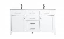 Elegant VF23360DWH - 60 Inch Double Bathroom Vanity in White