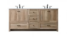 Elegant VF2872DNT - 72 Inch Double Bathroom Vanity In Natural Oak