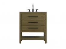 Elegant VF60530MCB - Vanity Cabinet 2DW 30"W x 22"D x 34"H Chestnut Brown