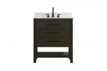 Elegant VF60530MMB-BS - Vanity Cabinet 2DW 30"W x 22"D x 34"H Mocha Brownw/BS