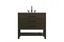 Elegant VF60536MMB - Vanity Cabinet 2DW 36"W x 22"D x 34"H Mocha Brown