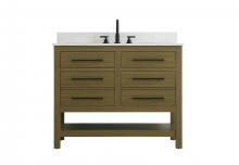 Elegant VF60542MCB-BS - Vanity Cabinet 4DW 42"W x 22"D x 34"H Chestnut Brownw/BS