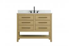 Elegant VF60542MHB-BS - Vanity Cabinet 4DW 42"W x 22"D x 34"H Honey Brownw/BS