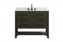 Elegant VF60542MMB-BS - Vanity Cabinet 4DW 42"W x 22"D x 34"H Mocha Brownw/BS