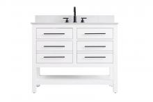 Elegant VF60542WH-BS - Vanity Cabinet 4DW 42"W x 22"D x 34"H Whitew/BS