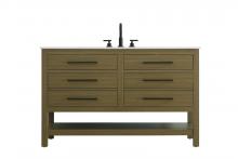 Elegant VF60554MCB - Vanity Cabinet 4DW 54"W x 22"D x 34"H Chestnut Brown
