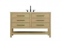 Elegant VF60554MHB - Vanity Cabinet 4DW 54"W x 22"D x 34"H Honey Brown