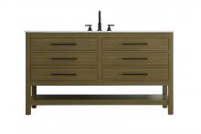 Elegant VF60560MCB - Vanity Cabinet 4DW 60"W x 22"D x 34"H Chestnut Brown