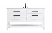 Elegant VF60560WH - Vanity Cabinet 4DW 60"W x 22"D x 34"H White