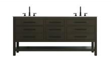 Elegant VF60572DMMB - Vanity Cabinet 6Dw 72"W x 22"D x 34"H Mocha Brown
