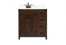 Elegant VF90232EX-BS - 32 Inch Single Bathroom Vanity in Expresso with Backsplash