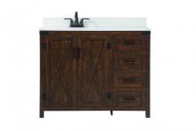 Elegant VF90242EX-BS - 42 Inch Single Bathroom Vanity in Expresso with Backsplash