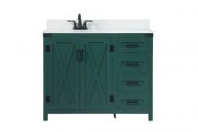 Elegant VF90242MGN-BS - 42 Inch Single Bathroom Vanity in Green with Backsplash