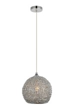 Elegant LDPD2073 - Lilou Collection Pendant D9.8 H10 Lt:1 Chrome Finish