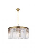 Elegant 1208D31SG/RC - Sydney 31.5 Inch Round Crystal Chandelier in Satin Gold