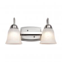 Nuvo 62/1568 - 15 Watt; LED 2 Light Vanity Fixture; 3000K; Brushed Nickel with Alabaster Glass