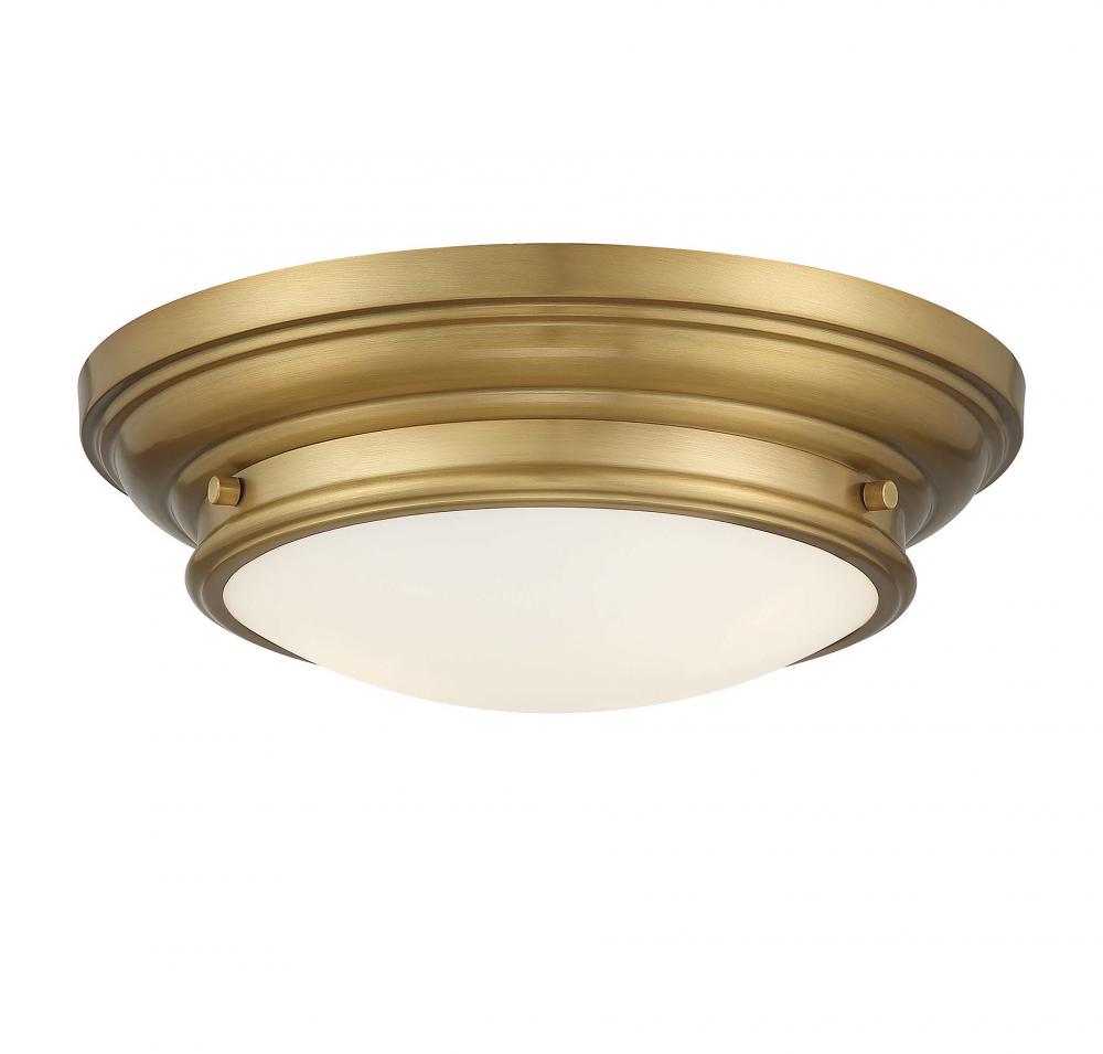 2-Light Ceiling Light in Natural Brass