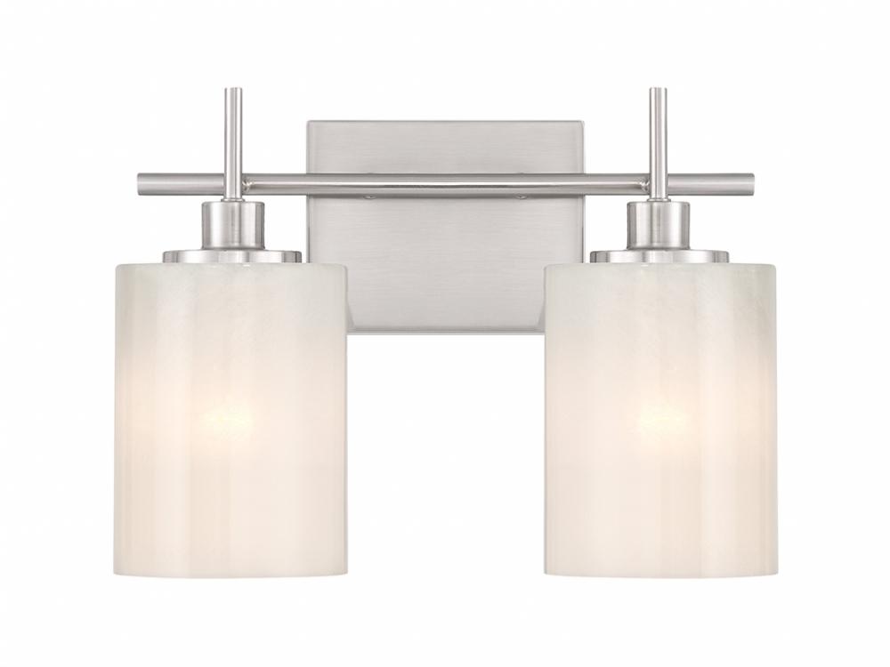 2-Light Bathroom Vanity Light in Brushed Nickel