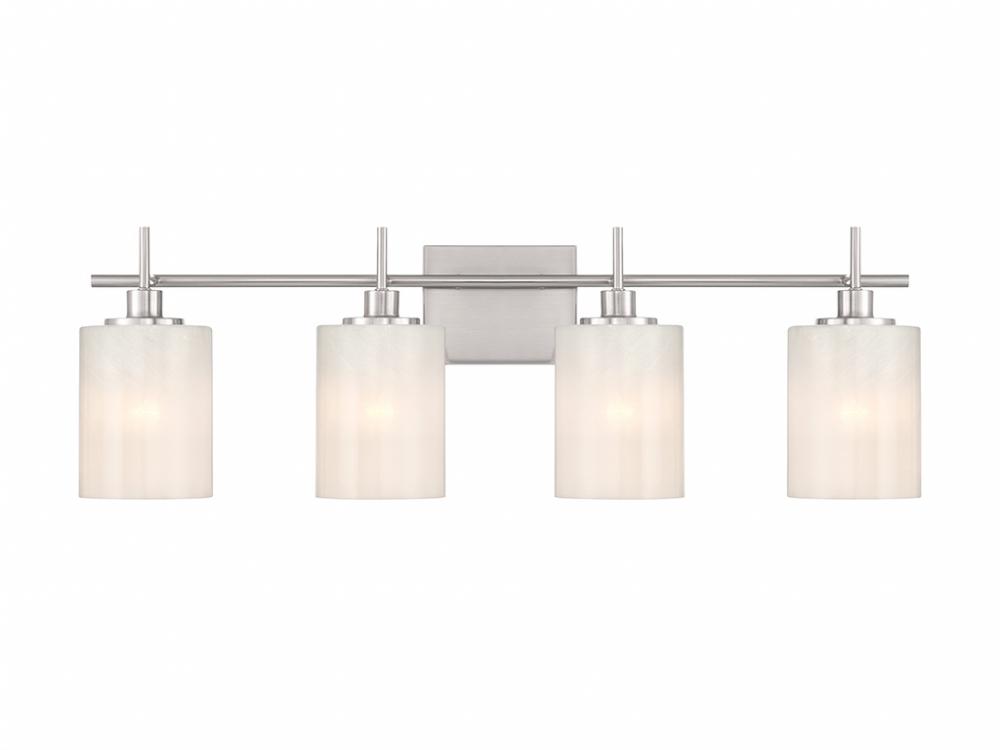 4-Light Bathroom Vanity Light in Brushed Nickel