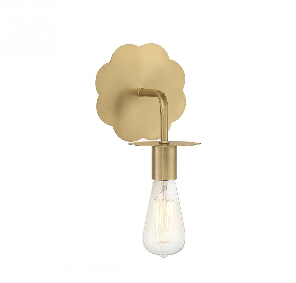 1-Light Wall Sconce in Natural Brass