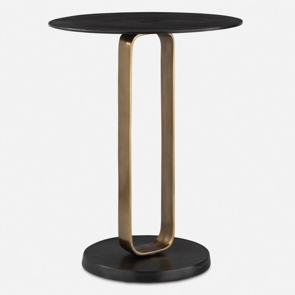 Uttermost Aperture Brass Accent Table