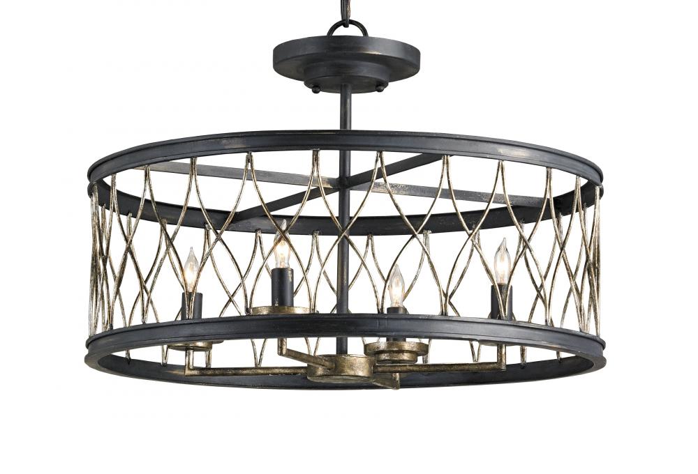 Crisscross Black Semi-Flush Mo